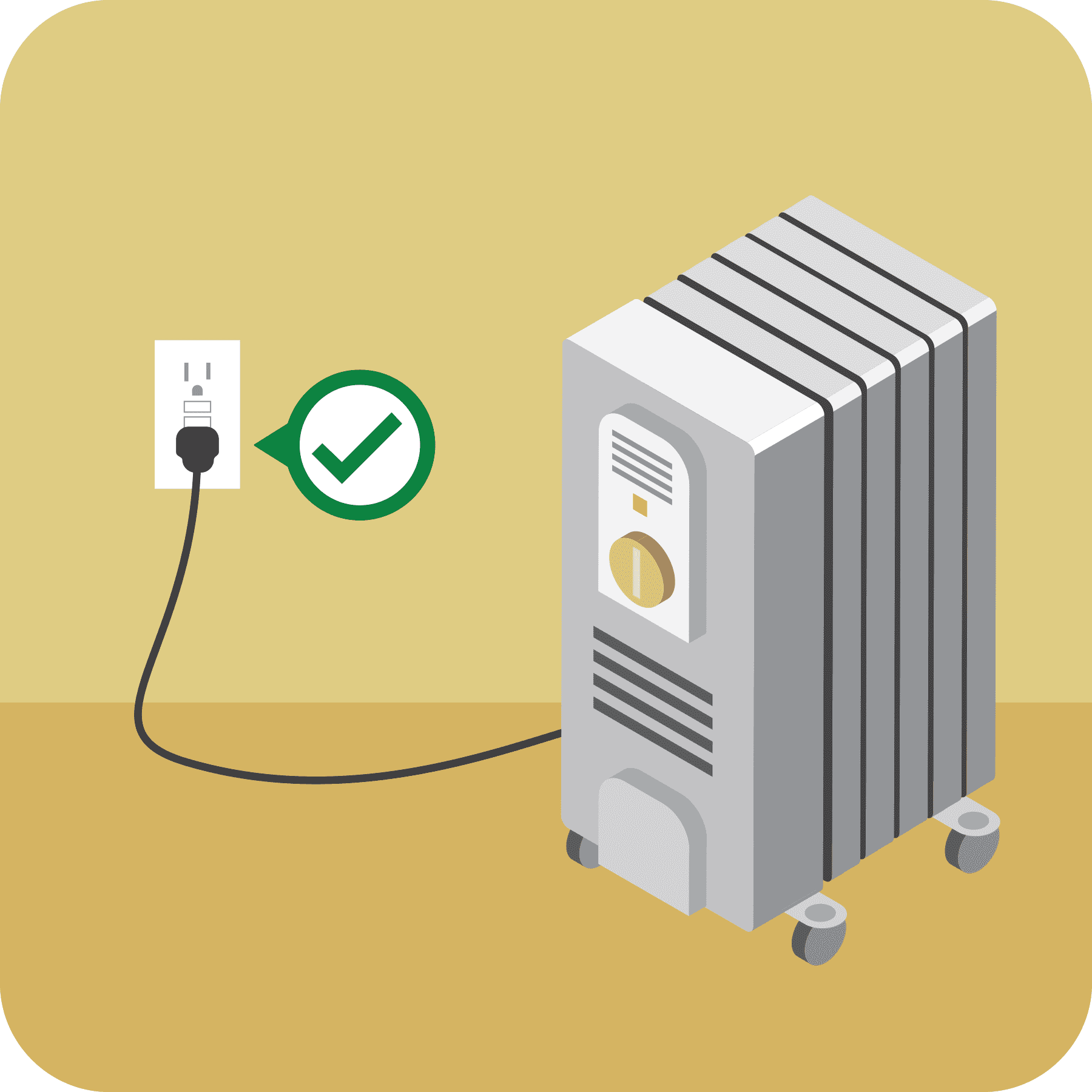 Fire from electric heater